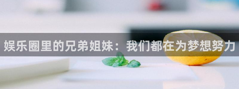 新宝gg平台：娱乐圈里的兄弟姐妹：我们都在为梦想努力
